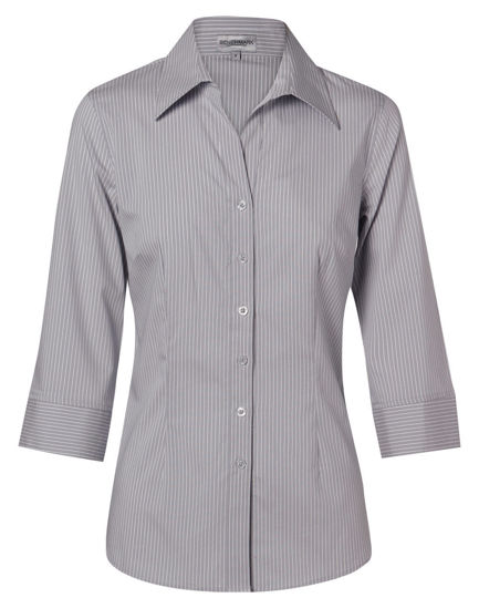 Picture of Women's Ticking Stripe 3/4 Sleeve Shirt M8200Q